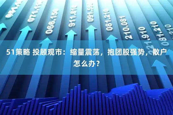 51策略 投顾观市：缩量震荡，抱团股强势，散户怎么办？